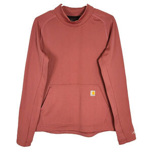 Carhartt Force Relaxed Fit Long Sleeve Pullover Mock Neck Sweatshirt Small Mauve